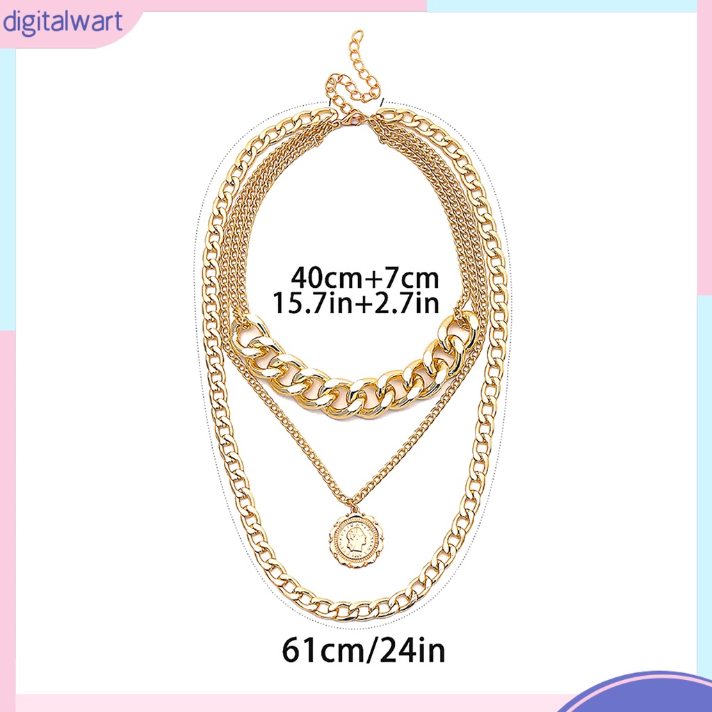 Dây chuyền nữ nhiều lớp mặt khắc chữ QUEEN phong cách hip hop