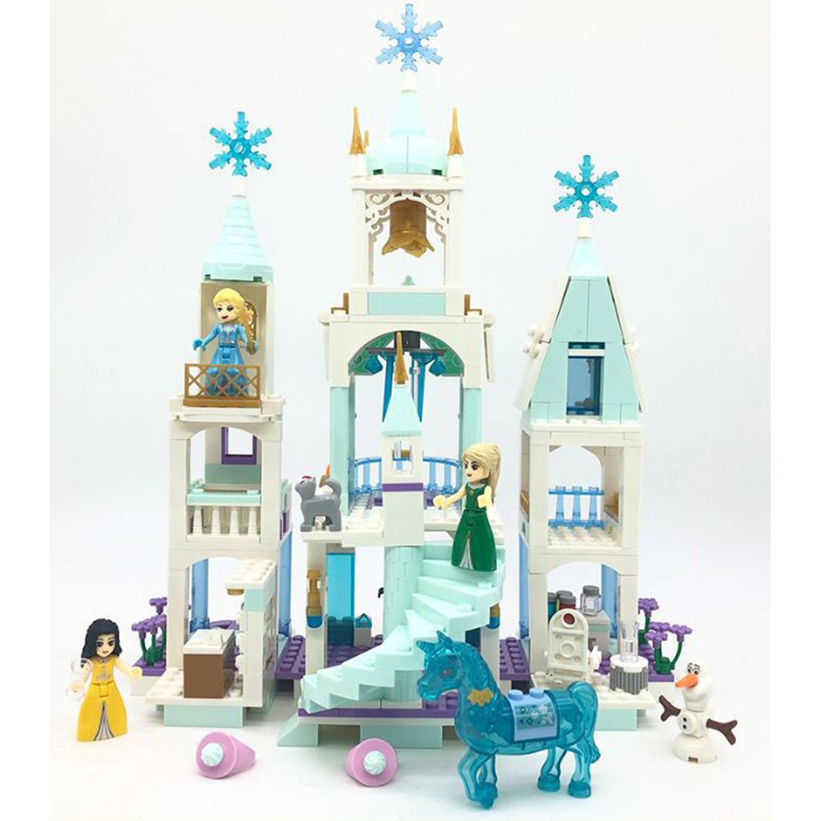 Đồ chơi Lego xếp hình Công chúa Elsa Snow Castle , Lego lâu đài tuyết cho bé gái QT6