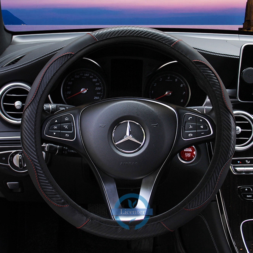 Vỏ bọc vô lăng xe hơi bằng da PU + sợi carbon