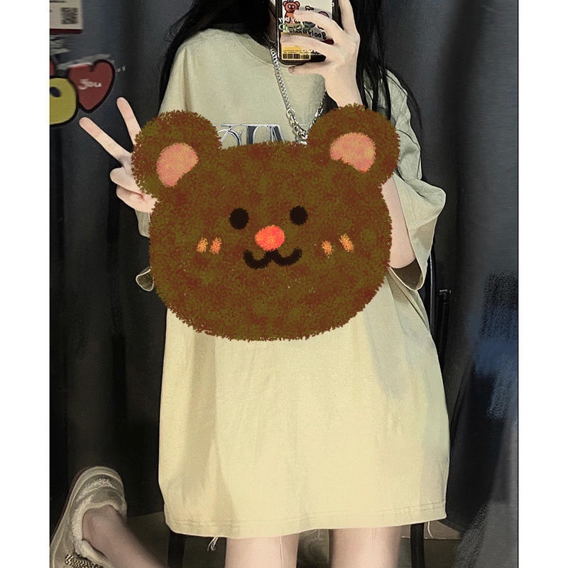 Áo Thun Nữ Ngắn Tay Dáng Rộng In Chữ Jiashucheng