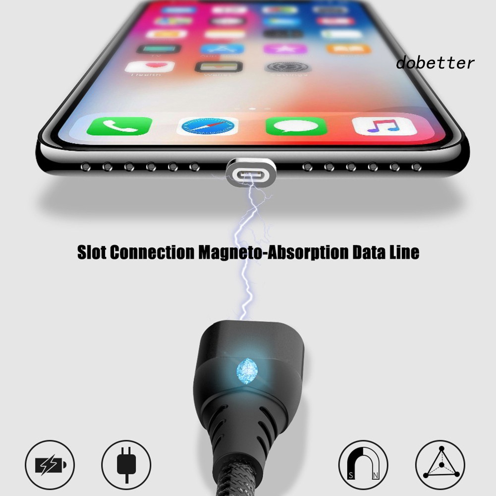 DOH_QC 3.0 Magnetic Micro USB Type-C 8Pin Fast Charging Cable for Android iPhone