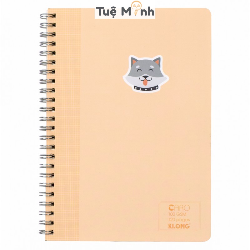 Sổ lò xo kép Caro ô vuông 120 trang  A5 Klong Ms 535 bìa Pastel giấy 100gsm dày dặn, vở Klong bìa cute