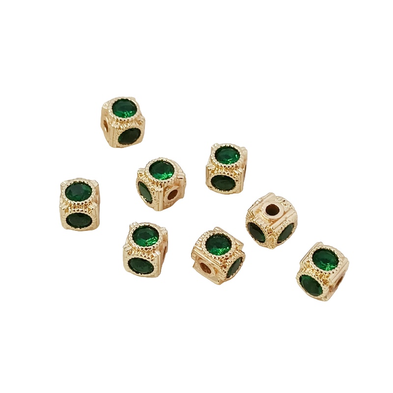 Hạt Xỏ Lỗ Bằng Đồng Mạ Vàng 14K Nhiều Màu Sắc Dùng Để Làm Trang Sức DIY