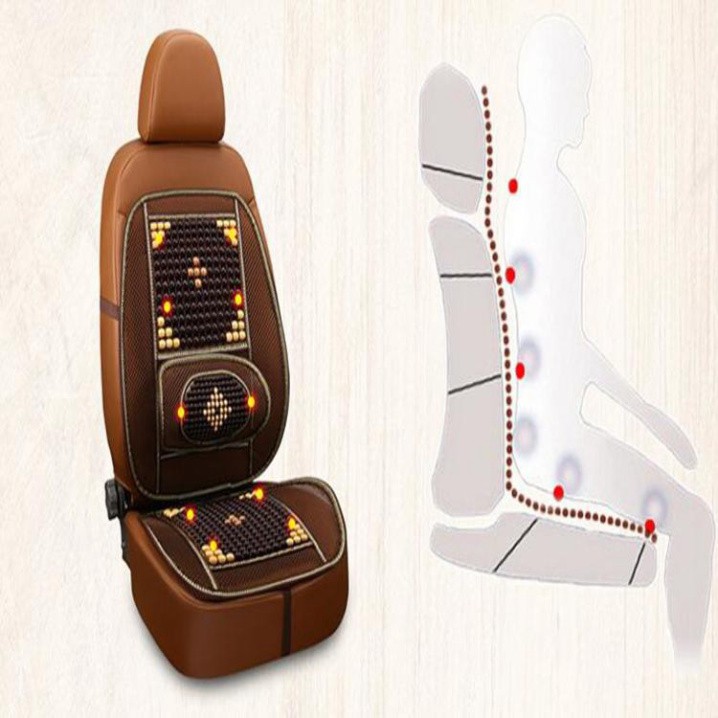 Sản Phẩm Bộ Tựa Lưng-Tựa Đầu-Hạt Gỗ-Massage-Cao Cấp-Ô Tô-DC-HG01 .