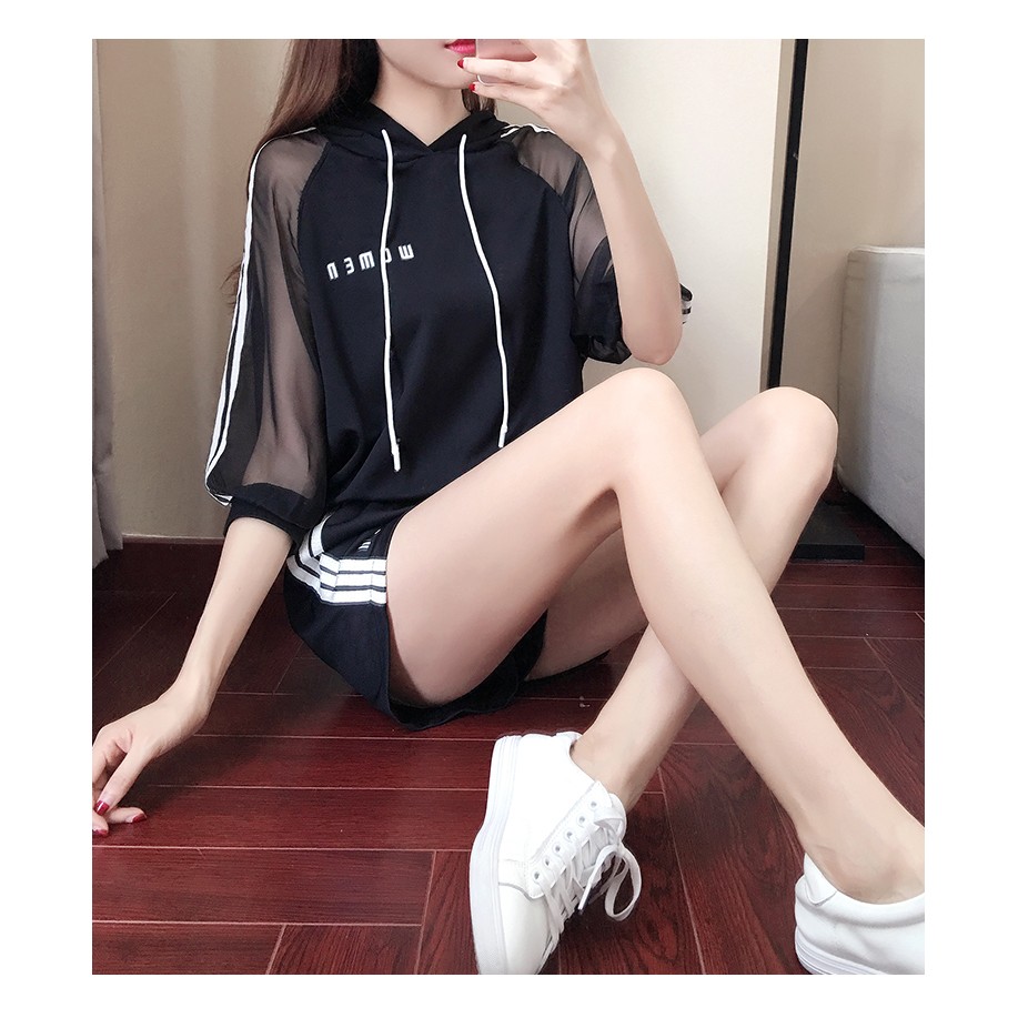 Fashion Short-sleeve Striped Sports Women's Shirt