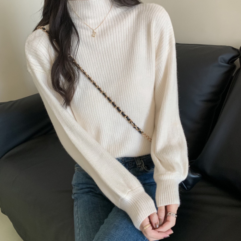 Áo Sweater Cổ Cao Dáng Rộng Thời Trang Thu Đông Cho Nữ