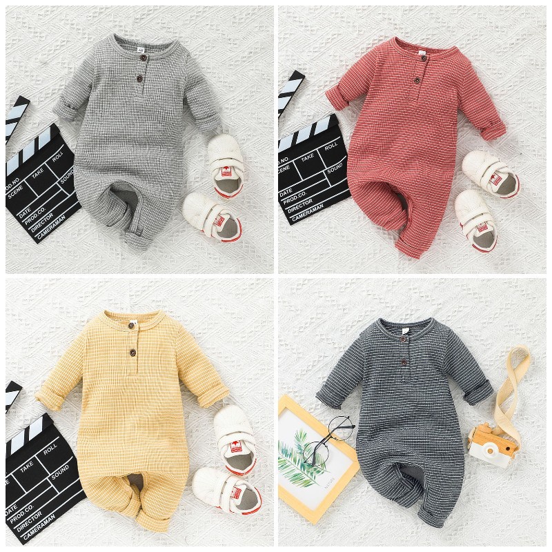 Bộ Áo Liền Quần Dài Tay Cho Bé Trai 0-12 Tháng Tuổi