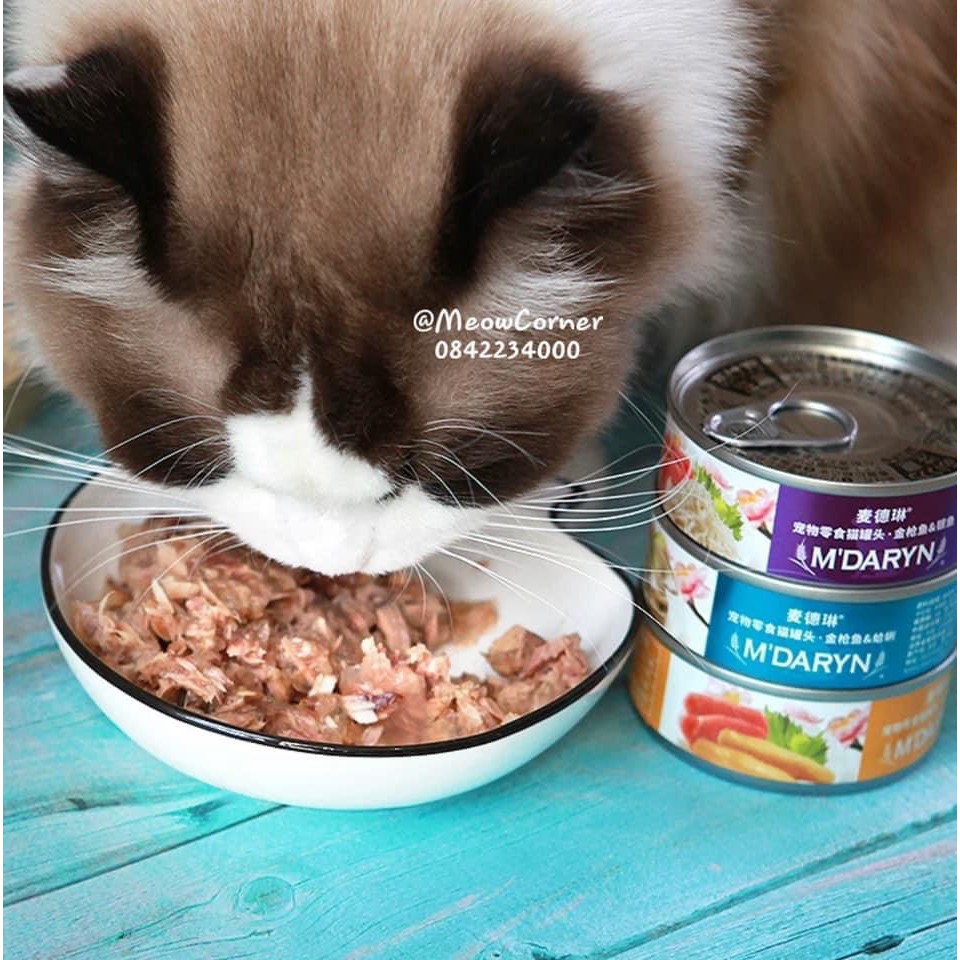 Pate M daryn đóng hộp cho Mèo phong cách Nhật Bản thức ăn ướt nguyên miếng M'daryn