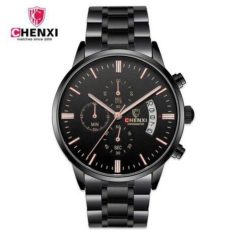 Đồng hồ nam 6 kim dây thép đặc cao cấp Chenxi 907 + TẶNG KÈM VÒNG TAY TỲ HƯU MẠ VÀNG