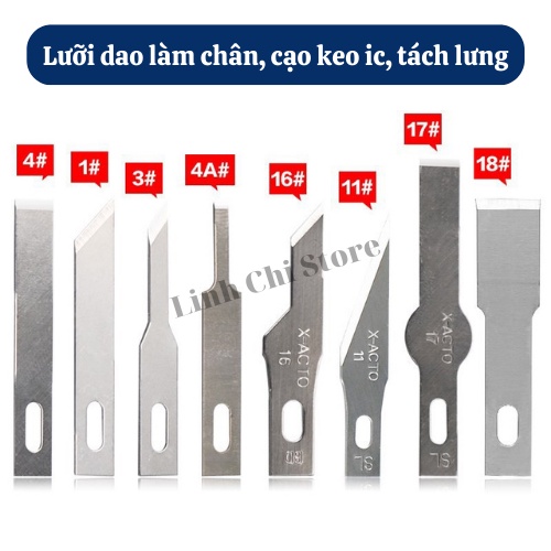 Lưỡi dao, cán dao cạo keo ic, làm chân, tách lưng