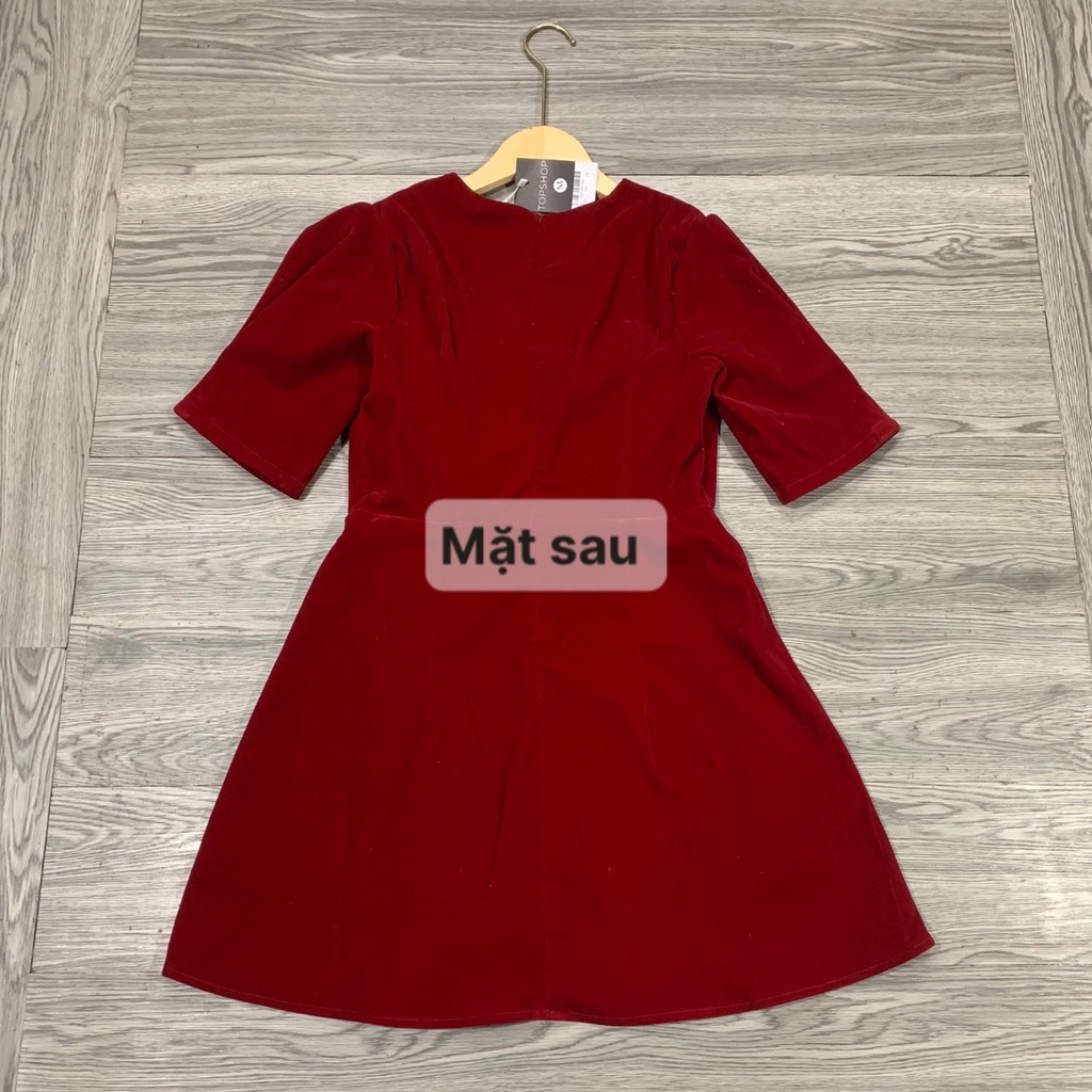 Váy nữ thiết kế xòe chữ A xòe Đầm nhung đỏ - đen trẻ trung sang trọng HN CLOTHING V38 | BigBuy360 - bigbuy360.vn