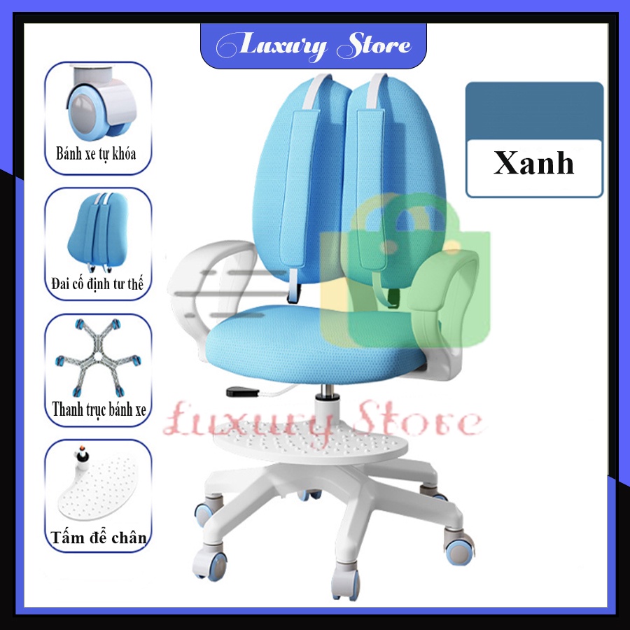 Ghế học sinh - ghế chống gù - ghế chống cận cố định tư thế ngồi khoa học [ Tặng kèm vỏ bọc ghế ]