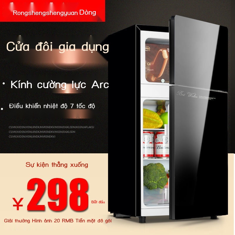 Tủ lạnh nhỏ mới tủ lạnh nhỏ gia đình mini một cửa kho lạnh tiết kiệm năng lượng cho thuê nhà ở ký túc xá hai cánh mở tủ