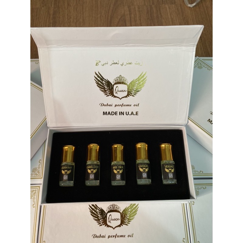 Hộp 5 chai tinh dầu nước hoa dubai dạng lăn chính hãng