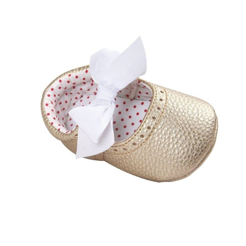 Giày da đế mềm dễ thương nhiều màu tùy chọn cho bé tập đi
