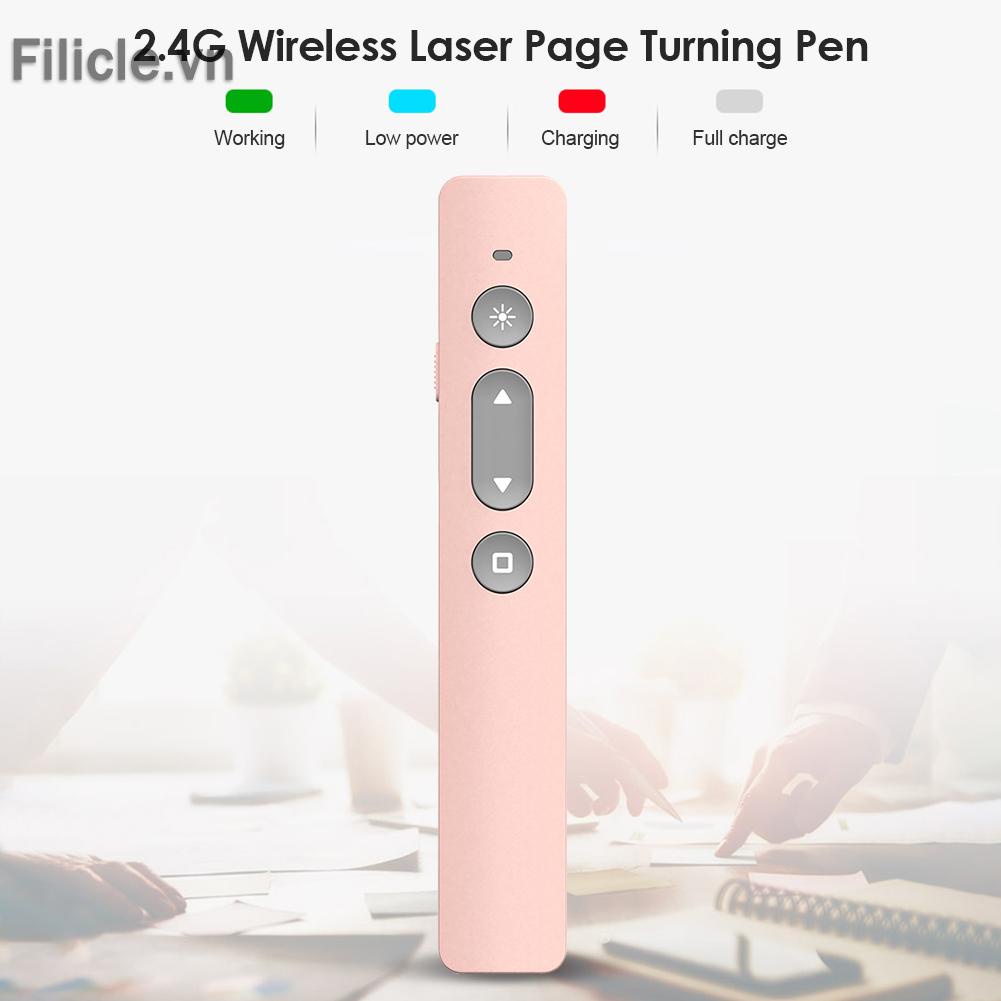 Bút chỉ điểm không dây FILICLE 2.4GHz có thể trượt để sạc bằng cổng USB tiện dụng
