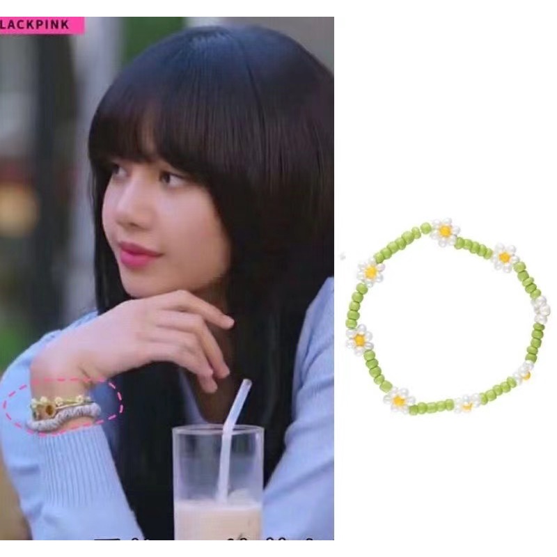 Lisa Park Chaiying Vòng Tay Hạt Hình Hoa Hồng Màu Cầu Vồng Thiết Kế Đơn Giản Ngọt Ngào Cho Chị Em Gái