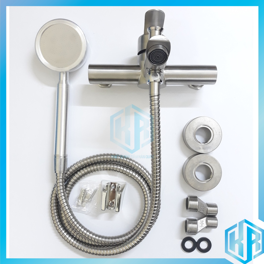 Bộ đầy đủ củ sen nóng lạnh inox 304 và tay sen tăng áp hợp kim nhôm cao cấp chống oxi hóa  siêu tiết kiệm nước