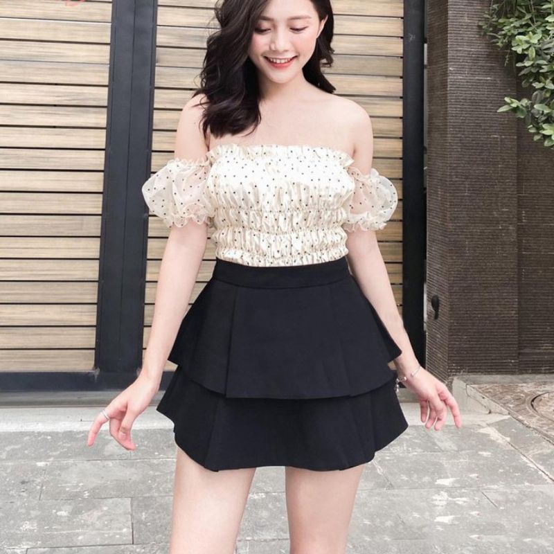🌈 CHÂN VÁY XOÈ 2 TẦNG KHOÁ KÉO (loại 1 đủ size)