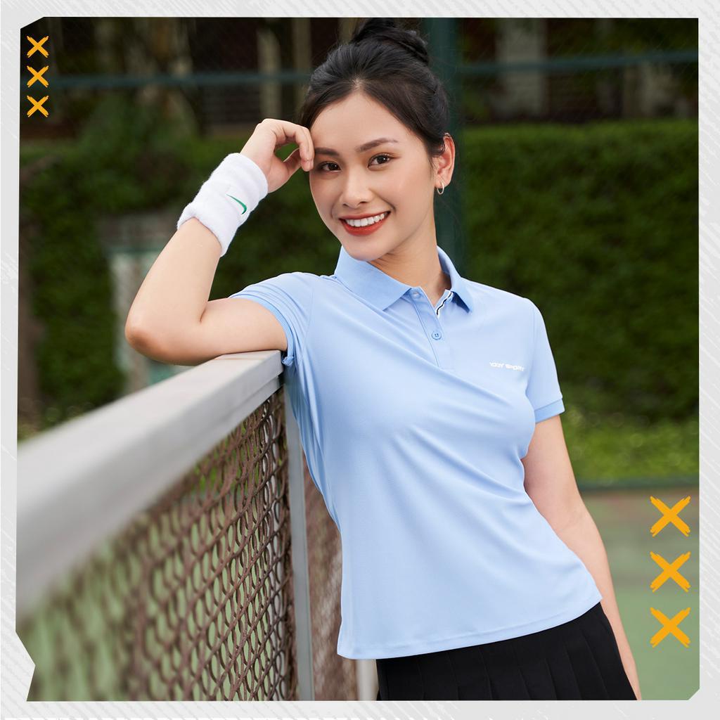 Áo thun thể thao nữ YODY có cổ vải airycool thoáng mát mềm mịn không nhăn SAN5028