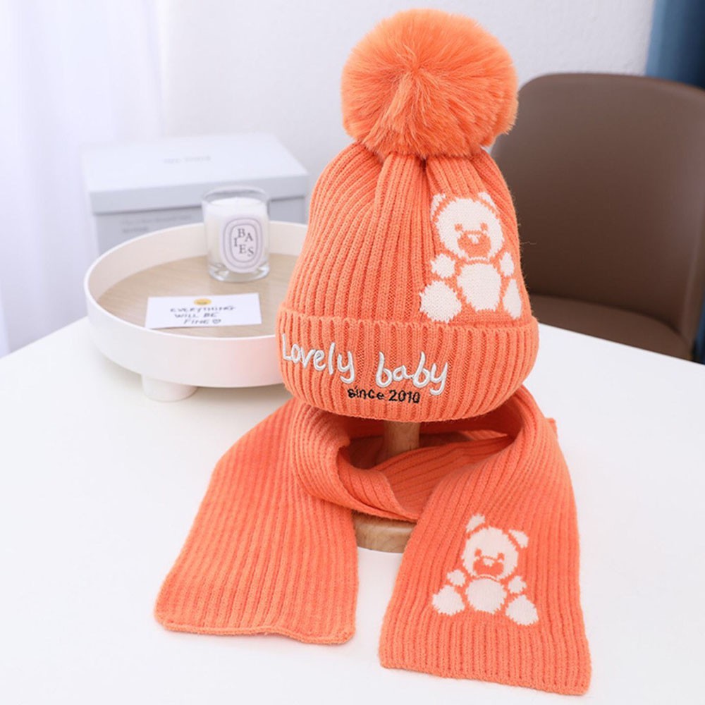 Bộ khăn mũ cho bé trai và bé gái, mũ len và khăn quàng cổ cho bé yêu