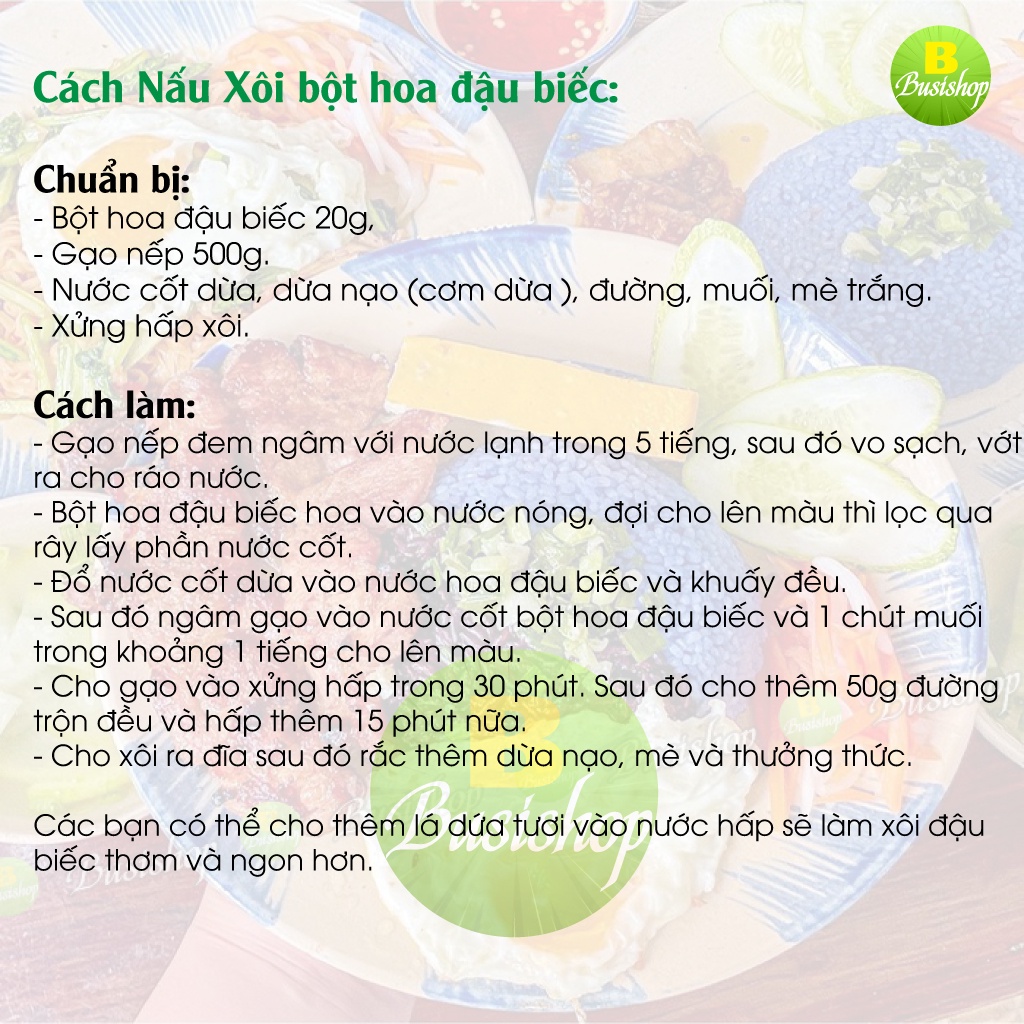 Bột hoa đậu biếc nguyên chất 100g - Tạo màu tự nhiên