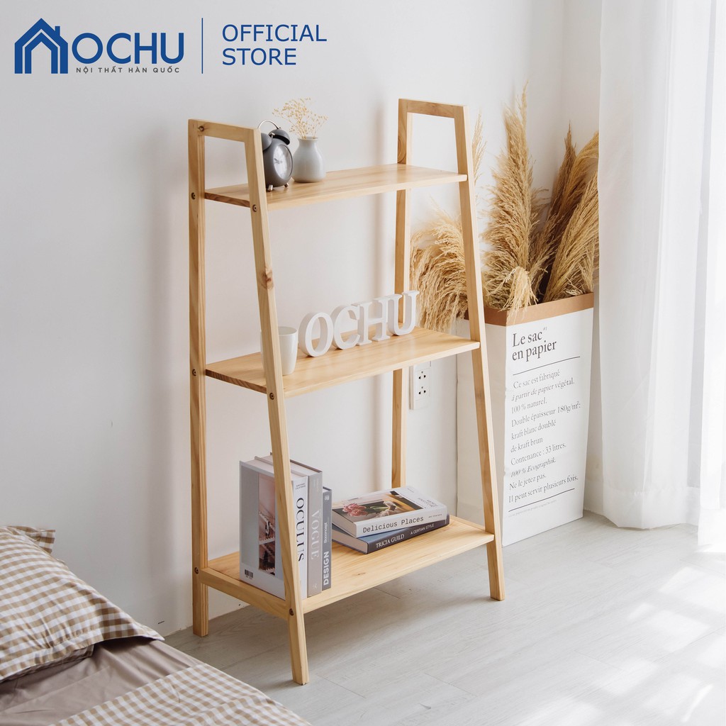 Kệ Sách 3 Tầng Khung Gỗ OCHU - A Book 3F - Natural