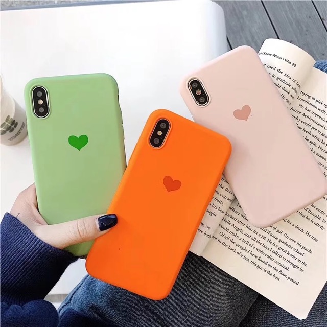 ☘️IPHONE X Xs 6plus ☘️FULL VIỀN - Ốp chống bẩn dễ lau chùi logo trái tim