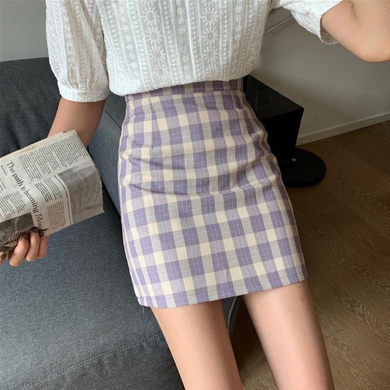 Chân Váy Chữ A, Chân Váy Ngắn Sọc Ca Rô Nữ Phong Cách Thời Trang Hàn Quốc. | BigBuy360 - bigbuy360.vn