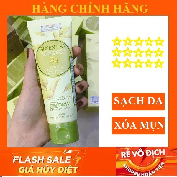 MỸ PHÂM CHÍNH HÃNG-  Kem tẩy da chết trà xanh BENEW GREEN TEA PEELING GEL 120ml/ Hộp