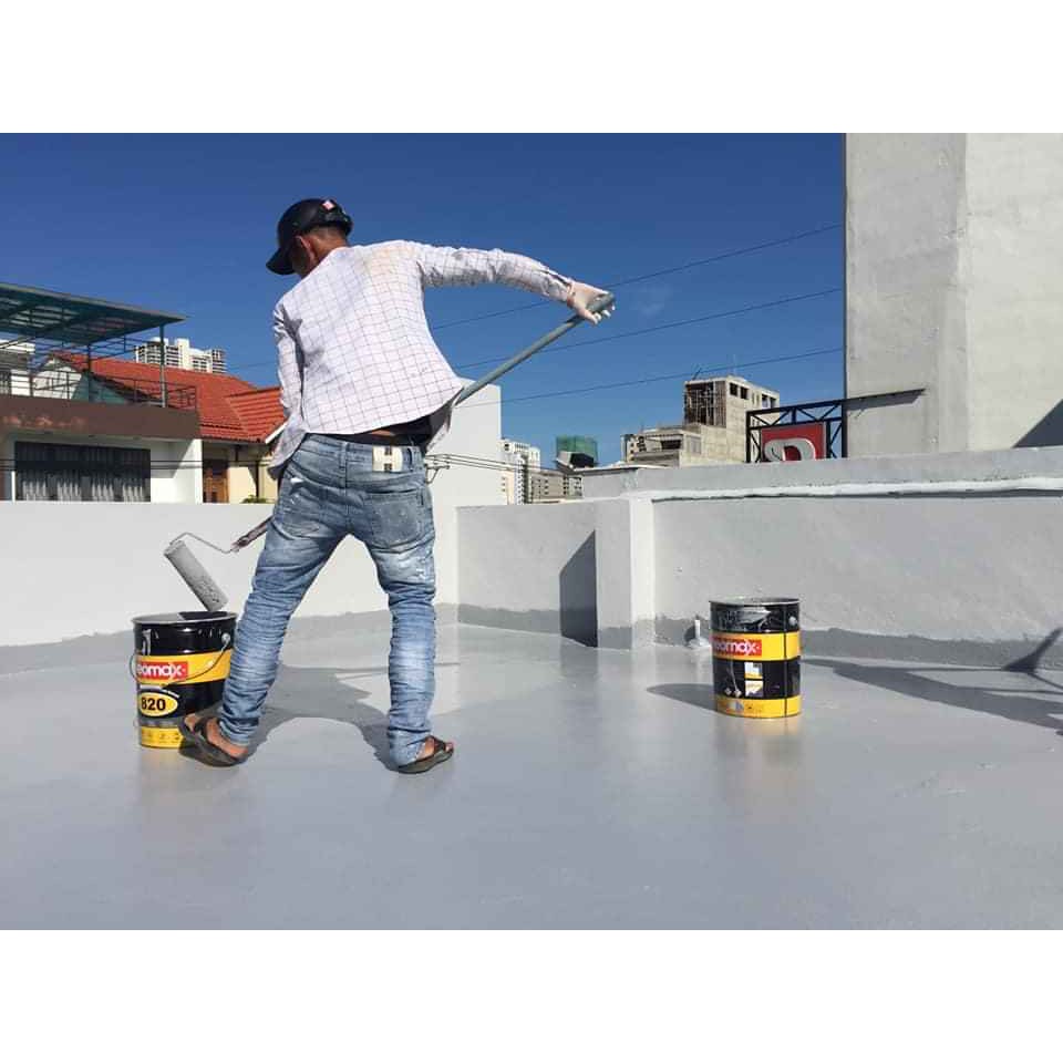 Sơn chống thấm neomax 820 loại 8kg  gốc polyurethane chống thấm cho mái nhà, nhà vệ sinh, ban công