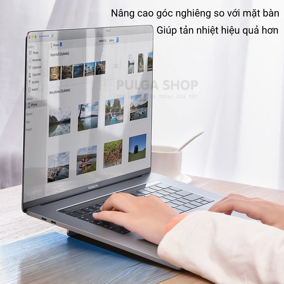 Đế Tản Nhiệt Laptop Macbook Baseus Hợp Kim Nhôm Siêu Mỏng Gấp Gọn Tiện Lợi