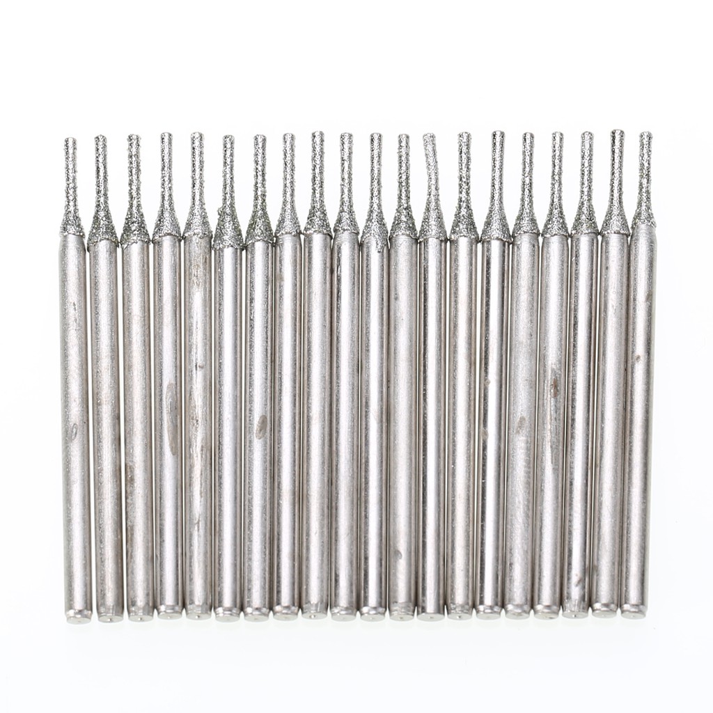 20 Mũi khoan lỗ mạ kim cương dùng cho vật liệu kính / gạch men / đá quý 1mm