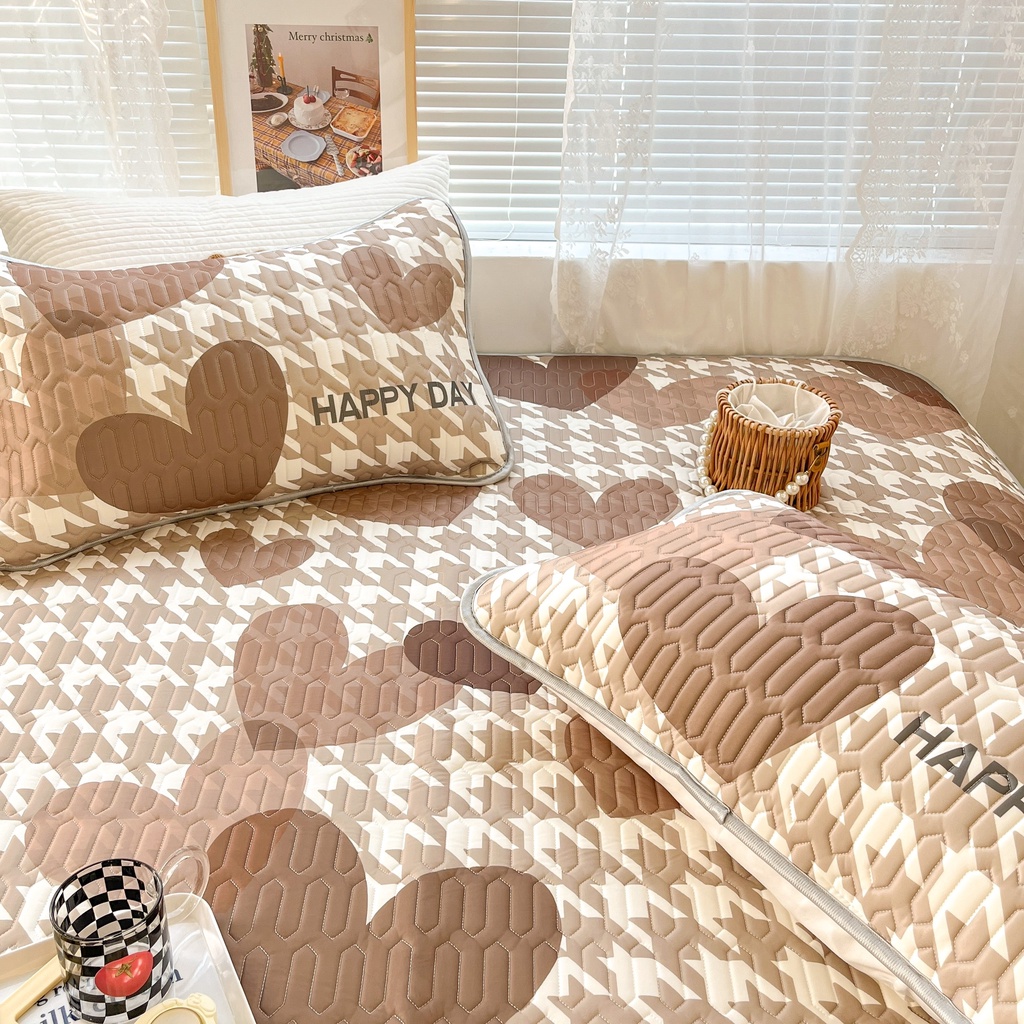 Chiếu điều hòa cao su non 9D M2T BEDDING Luxury vải lụa Tencel mềm mát - Mark Tim chéo