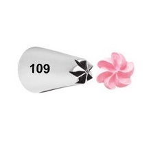 Đui bắt kem 109, Đuôi bắt kem 6 cánh hoa cúc trang trí bánh bằng thép không gỉ đúc liền khối dày dặn, cứng cáp