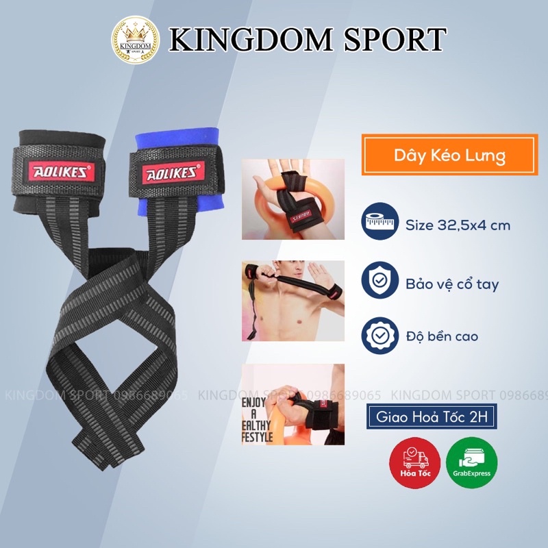 Dây kéo Lưng Tập Thể Hình, Lifting Straps Hỗ Trợ Tập Gym KINGDOM SPORT (Đôi)