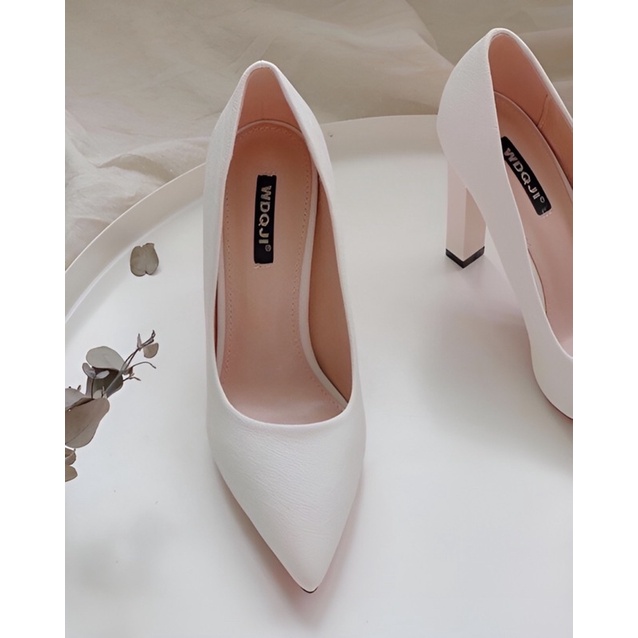 Giày cao gót nữ bít mũi 8 phân, giày bít mũi gót trụ 8 phân mã H168