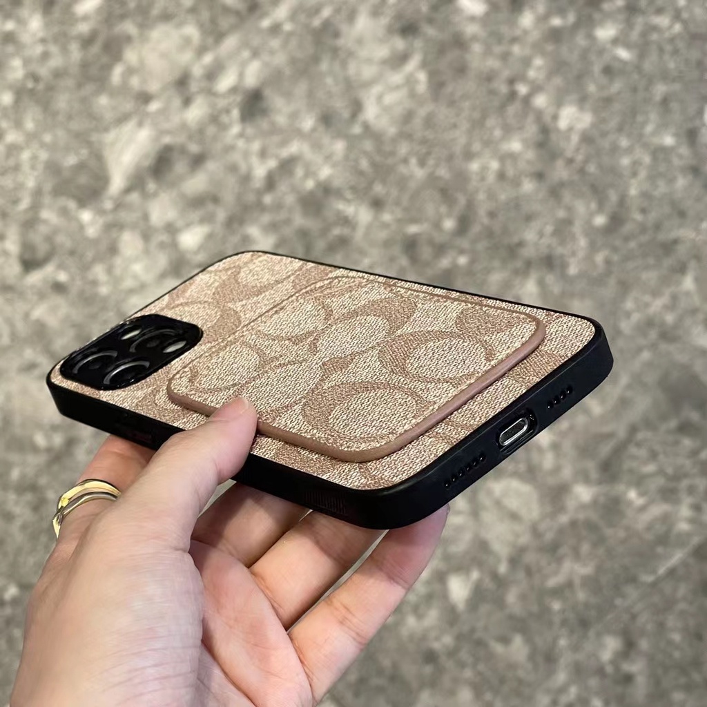 Ốp Điện Thoại Bằng Da Cao Cấp Chống Sốc Có Ngăn Đựng Thẻ Cho iphone 14 13 12 pro max xr 7p