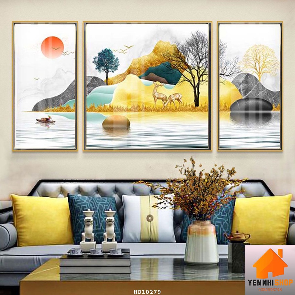 Tranh treo tường có khung tặng kèm đinh treo tranh, tranh canvas giá rẻ trang trí decor phòng