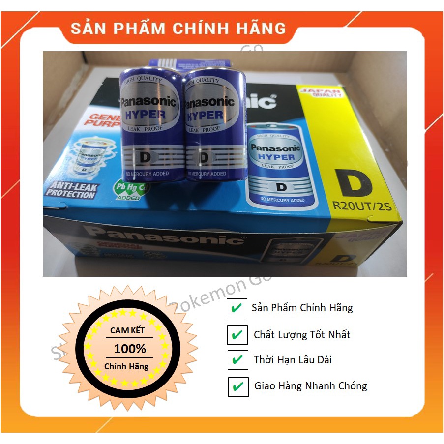 [Pin Chính Hãng] Vỉ 2 Viên Pin Đại D Panasonic R20UT/2S Made in Indonesia