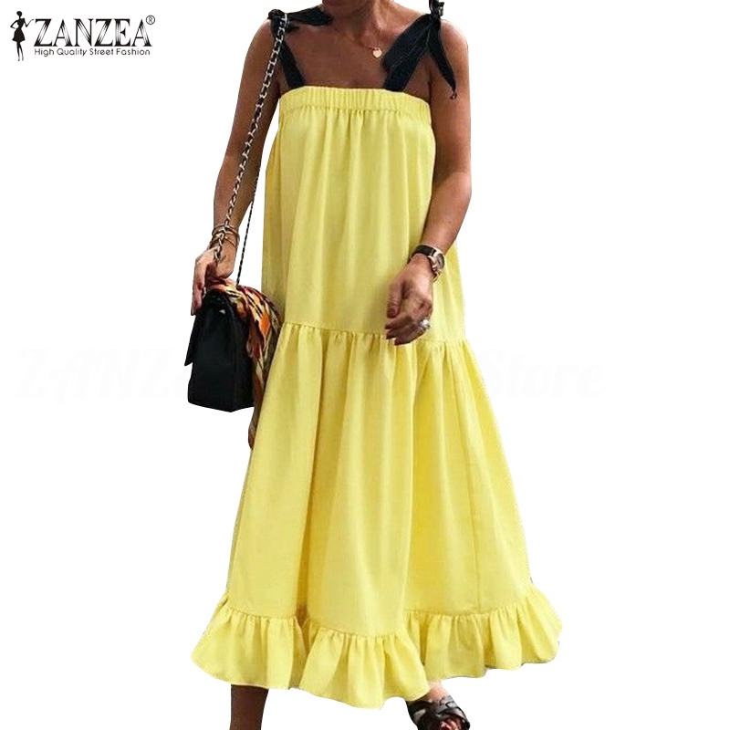 Dầm Dài Zanzea Màu Trơn Thời Trang Nữ Tính | BigBuy360 - bigbuy360.vn