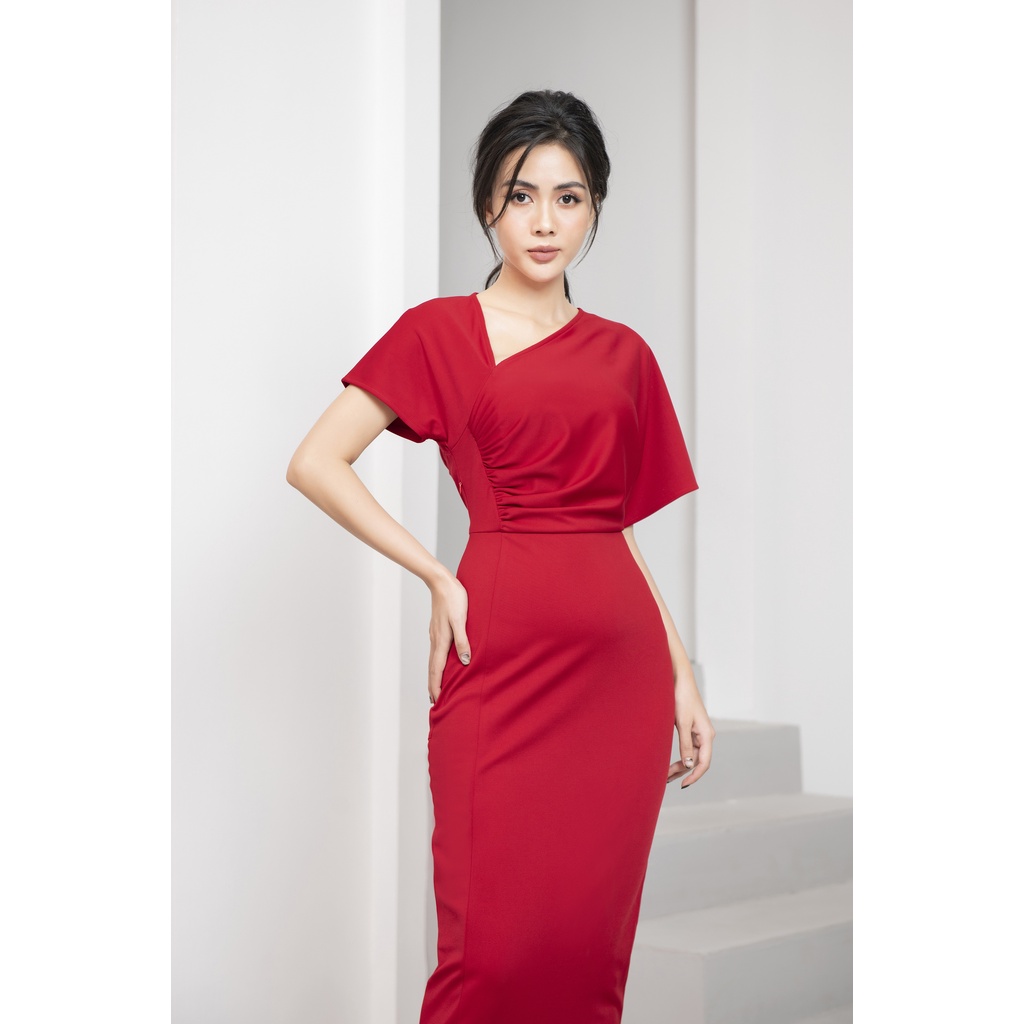 Váy đầm nữ dáng ôm body thiết kế lệch vai Gemmi Fashion, DK8466