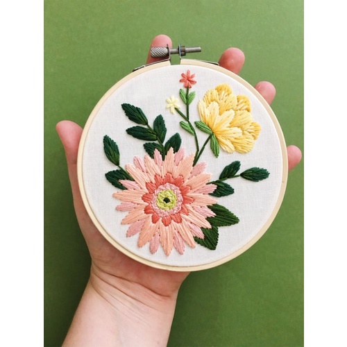 Bộ Kit nguyên liệu thêu tay thủ công DAISY HOA HƯỚNG DƯƠNG Tranh trang trí kỷ niệm quà tặng DIY Handmade Mie