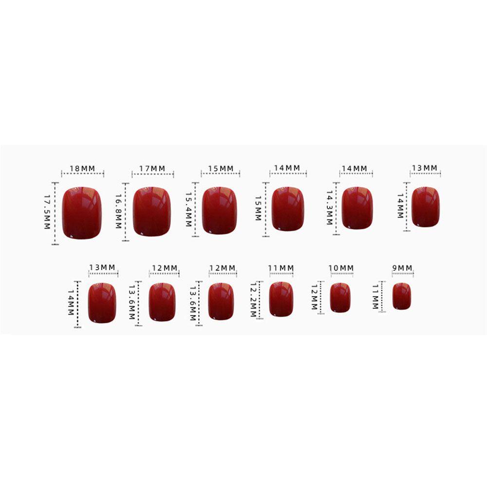 LEILY Press On Nails Short Round Detachable Wearable Square Head False Nails Artificial Nail Tips Manicure Tool French Full Cover Fake Nails
