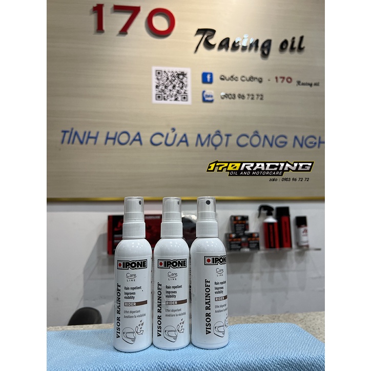 (HCM)(Tặng kèm miếng xốp vệ sinh ) Chai Xịt Chống Nước Trên Kinh Nón Bảo Hiểm IPONE VISOR RAINOFF  Dung Tích 100 ML