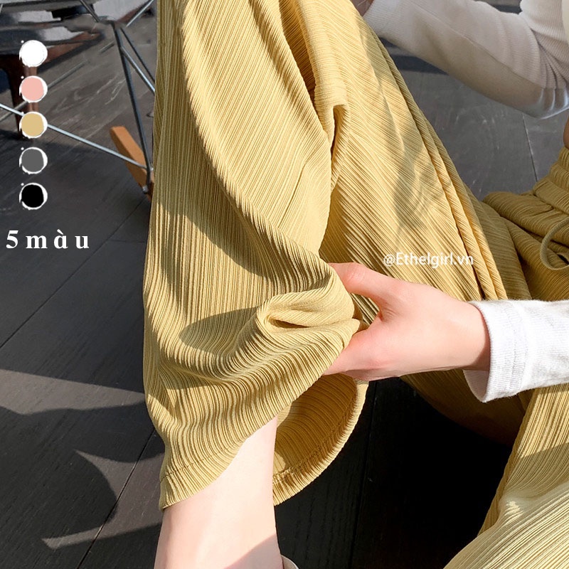 Quần ống rộng Lưng Cao 5 Màu Sắc Lựa Chọn Thời Trang Hàn Quốc Cho Nữ