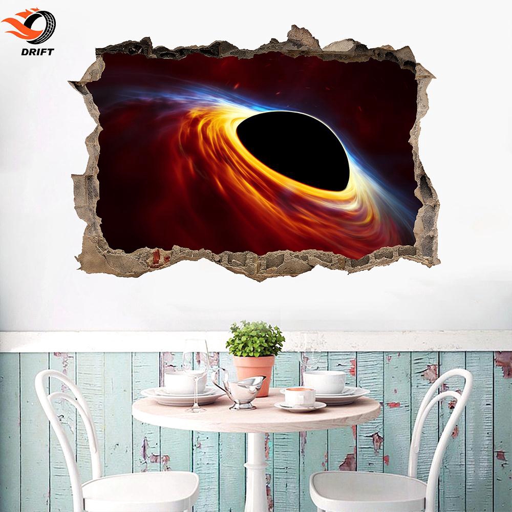 Sticker 3D hình lỗ đen vũ trụ độc đáo kích thước 45*60cm dùng dán trang trí tường