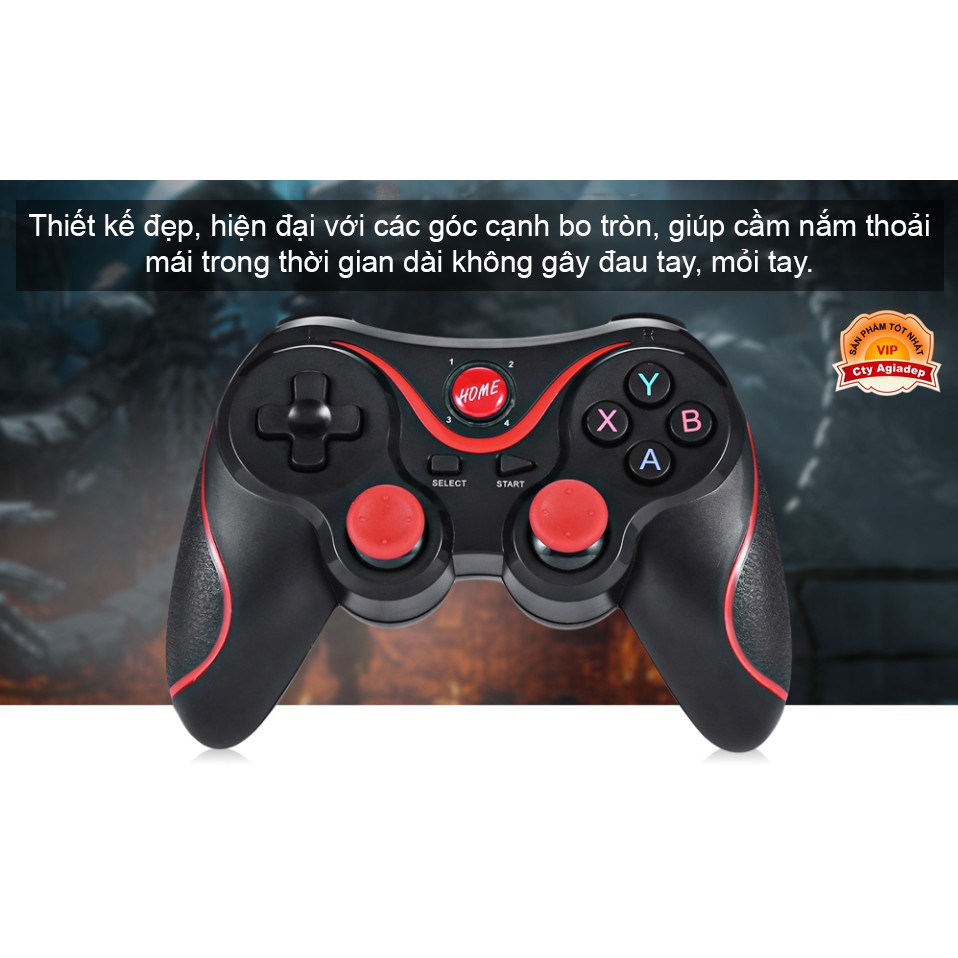 Tay cầm chơi Game Bluetooth xịn sò (độ nhạy cao) AGD X3 dùng mọi game điện thoại, máy tính PC