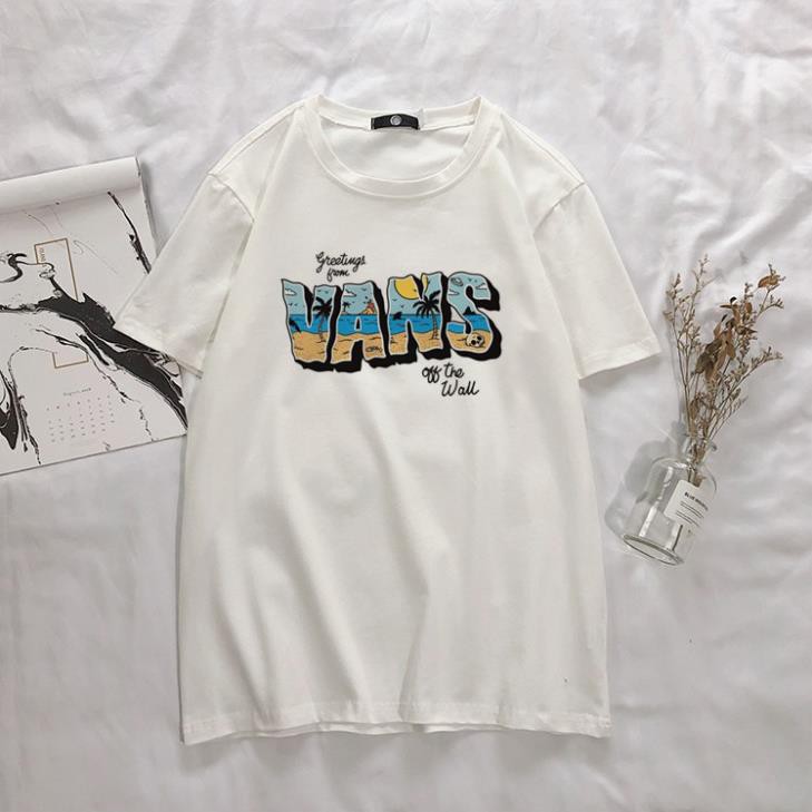 FREESHIP Áo thun tay lỡ nam nữ Vans Summer Unisex oversize form rộng áo phông rộng mùa hè basic tee phối quần jean . ༴