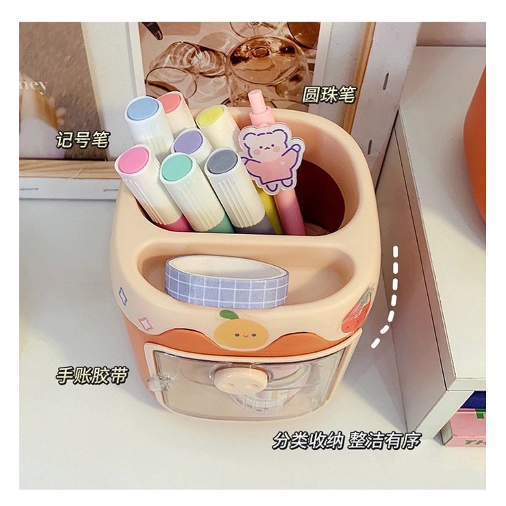 Kệ tủ để bút và phụ kiện dễ thương _ Tặng kèm sticker